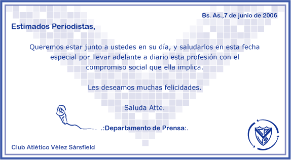 Velez S&aacute;rsfield - D&iacute;a del Periodista